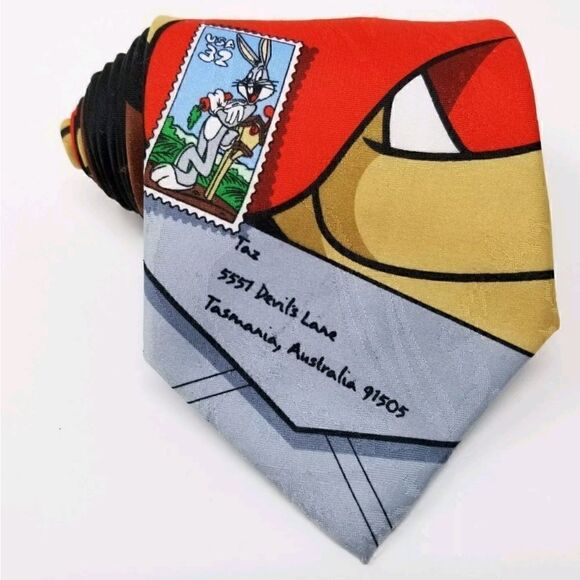 Vintage Looney Tunes Stamp Collection Necktie - Picture 1 of 7
